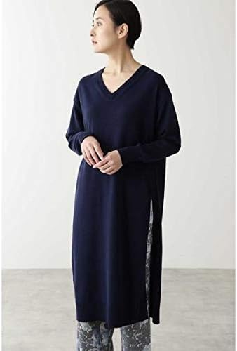 Amazon ヒューマンウーマン Human Woman ハイゲージニットワンピース ネイビー M ワンピース チュニック 通販