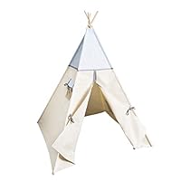 cozydots Indian Tipi Tent for Children Aged 0-7 Years, 150 cm high, Ideal for Creative Fun for Boy, Indian Adventure Tent (Light Blue)