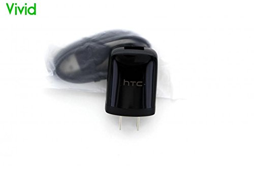 HTC Travel Charger for Cell Phones and All USB-Chargeable Devices - Non-Retail Packaging - Black