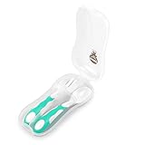 PUKU Kids Fork and Spoon Set with Carrying Caseï¼ŒChild Pack Utensilsï¼ŒBaby Tableware BPA- Free Children Shower Gift (Cantaloupe)