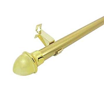 Graber 3/4-Inch Round Cafe Curtain Rod (28 to 48-Inches, Brass)