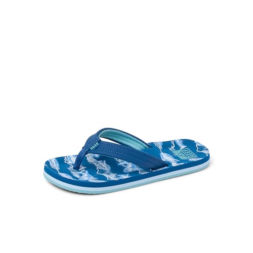 REEF Boys Sandals, Kids Ahi, Royal Sharks, 1