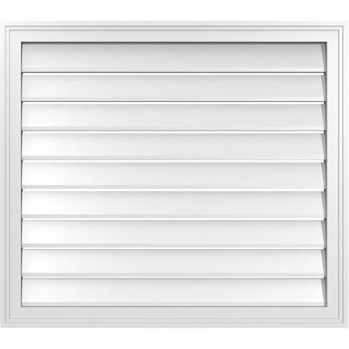 34"W x 30"H Rectangle Surface Mount Signature Urethane Gable Vent: Functional,…