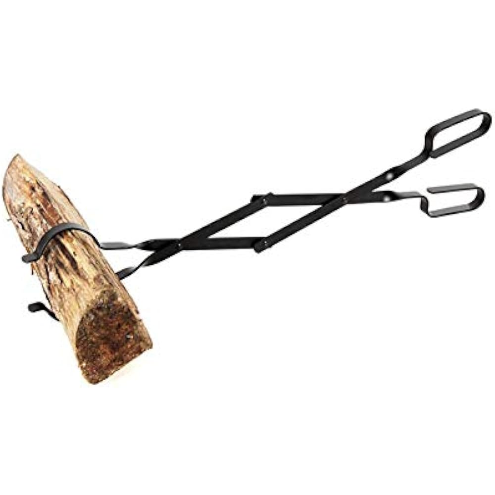 Log Grabber Fireplace Tongs Wood Fired Oven Tool Grill Camping Pit Home