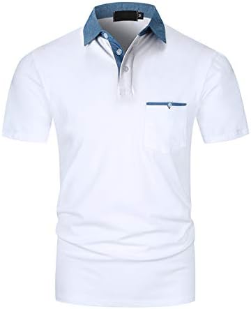 YIPINEU Mens Short Sleeve Polo Shirts Denim Golf Tennis T-Shirt