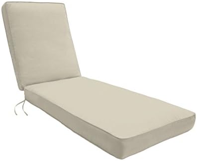 Easy Way Products Double Piped Sewn Closed Chaise, 26" L x 82" W x 2.5" H, Fresco Natural