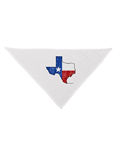 TooLoud State of Texas Flag Design - Distressed Printed White Dog Bandana 26"