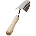 Cate’s Garden Hand Trowel - Dig, Shovel and Plant - Heavy Duty Stainless Steel Garden Spade Tool, Smooth Vintage-Style Natural Ash Wood Handle and Leather Strap