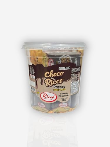 Choco Ricco - Paçoca com Cacau e Avelã - Pote 20 Unidades