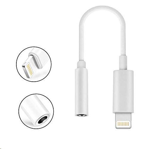 Connector to 3.5mm Headphone Jack Adapter -Phone fro Headphone Jack Adapter Earphone Connector to 3.5mm Earphone Music Control & Calling Function (White)