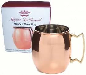 Liquor Essentials LE202 Moscow Mule Mug 20 oz Copper Clad Stainless Steel and Brass Handle