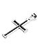 FIBO STEEL Stainless Steel Carbon Fiber Cross Pendant Necklace for Men Byzantine Chain Necklace 5MM,24 Inches