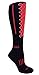 MOXY SOCKS Black with Red Helix Deadlift Fitness Knee-High Socks