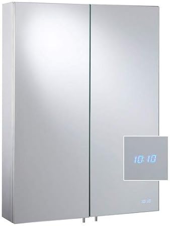 Croydex Esk Edelstahl Spiegelschrank Zweiturig Integrierte Led Uhr Amazon De Kuche Haushalt