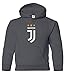Spark Apparel Soccer Shirt #7 Cristiano Ronaldo Juve CR7 Boys Girls Youth Hooded Sweatshirt (Gray, Youth Large)