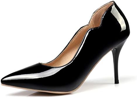 coolBao Women Stiletto Pointy Toe Shallow Slip-on Patent Leather High Heel Shoes Classic Fashion Party Pumps