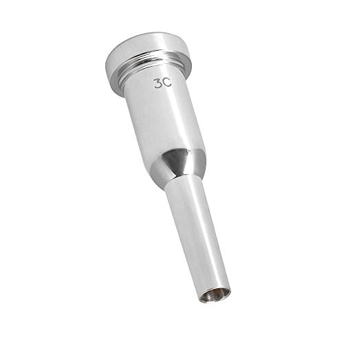 image for Lovermusic Silver Plated Metal Bullet-Shape Trumpet Mouthpiece,3C for 