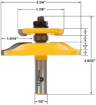 Yonico 12143 - Raised Panel with Back Cutter Router Bit, Ogee - Diameter: 3-1/4", Cutting Depth: 1-3/8" - 1/2" Shank - Image 4
