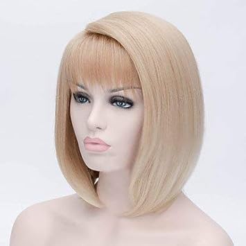 Amazon Com Synthetic Wig Long Curly Light Blonde Ombre Hair Bob