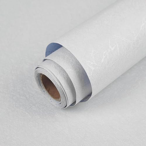 Abyssaly Silk Embossed White Peel and Stick Wallpaper