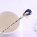 Fashion Hair Decorative Chinese Traditional Style Women Girls Hair Stick Hairpin Hair Making Accessory with Lotus 1pc/package (dark blue with white)