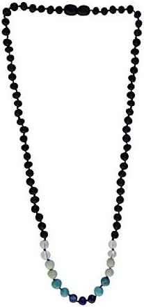 UMAI  Baltic Amber Adult Necklace -18 inches - Anti-inflammatory - Natural Pain Relief for Arthritis, Sinus Pressure, Headaches and Migraines (Blue Rainbow)