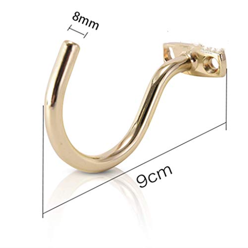 QYM Face Mount Hook Snooker Billiard Table Board Cue Hook to Hold Bridge Stick Pool Rack with 2 Mounting Screws fit for Pool Table (Gold) - Thumbnail 5