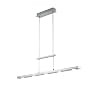 Trio Leuchten LED hanglamp Lacal 379190707, metaal nikkel mat, incl. 7x 4 watt LED, 4-voudige touch dimmer