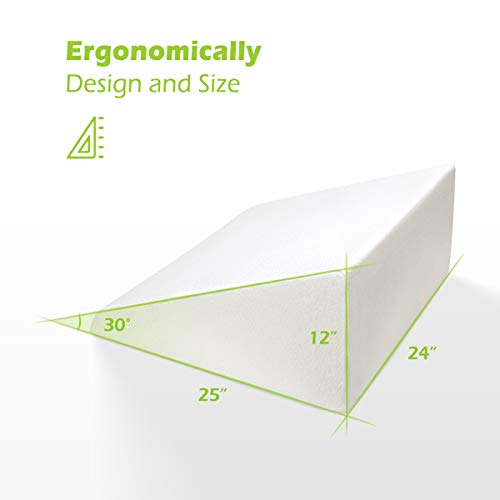 OasisCraft Bed Wedge Pillow, 12 Inch Wedge Pillow for Sleeping Bed