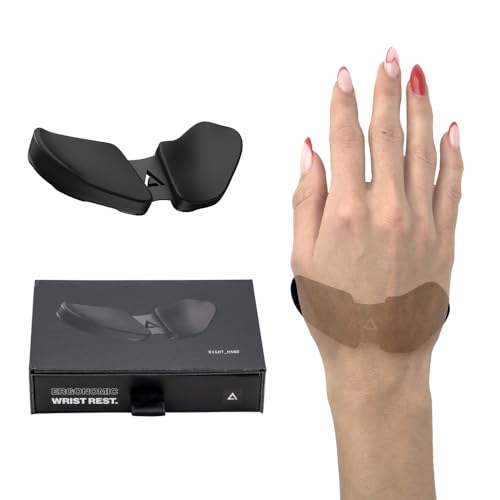 Deltahub Carpio 2.0 - Ergonomische Handgelenkauflage Für Rechtshänder, Handgelenkstütze Bei Benutzung Der Pc-Maus, Reduziert Überstreckung, Ermüdung &Amp; Handgelenkschmerz, Leichtes Gleiten - Large/Grau