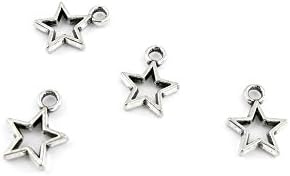 20 PCS Jewelry Making Charms 063HL0 Five-pointed Star Antique Silver Tone Necklace Bracelet Repair Bulk Lots Pendant Findings
