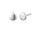 925 Sterling Silver Matte Small Round Circle Modern Geometric Friction Backing Stud Earrings, 6mm