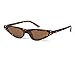GIFIORE Vintage Retro Cat Eye Sunglasses For Women Mini Skinny Tiny Small Cateye Sun Glasses (Tortoise Frame Brown Lense)