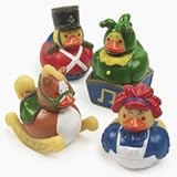 12 Vintage Classic Christmas Holiday Toy Rubber Duckies Ducks Duckys