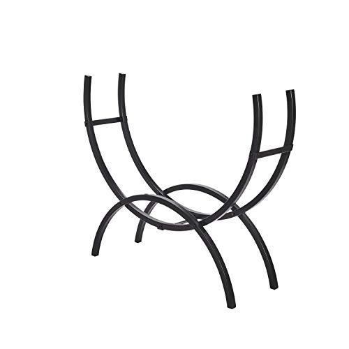 Shelter SCRM Firewood Crescent Storage Log Rack/Holder, Holds 1/5 Cord, Powder Coated Heavy Duty 1.5" Tubular Steel, Medium (48" L x 14" D x 40" H), Black - Thumbnail 3