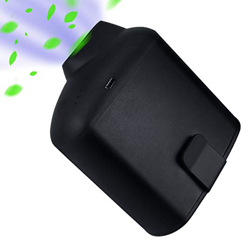 WIOR 5V 1.5A Mini Portable Waist Fan Rechargeable USB Powered Fan Low Noise Mini Desk Fan with USB Charging Cable 3 Speeds Adjustable & Hanging Design for Camping Traveling Cycling Working Fishing