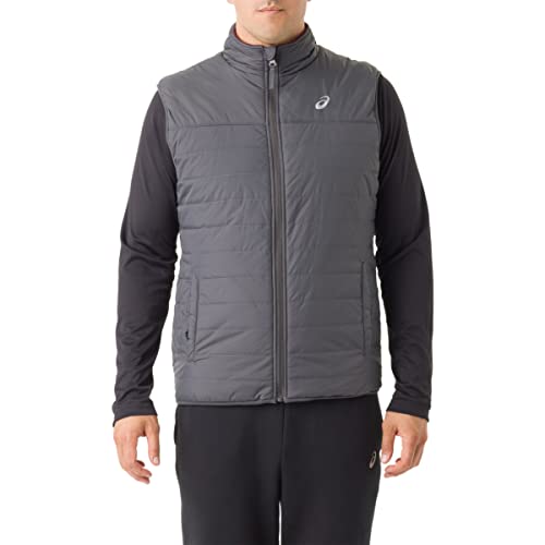 ASICS Men's Reversible Vest Running Clothes, S, Dark Grey/Rioja