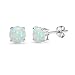 Sterling Silver Synthetic White Opal 6mm Round Stud Earrings primary