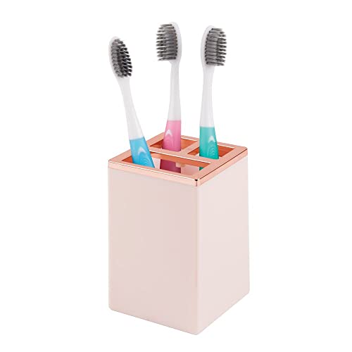 mDesign Plastic Bathroom Vanity Countertop Accessory Set Includes