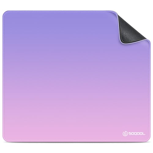 Soqool マウスパッド ゲーミング布製滑り止めラバーベース450 x 400 x 5mm 大型マウスパッド快適な表面のある水と汗に強い耐久性マウスパッド強化エッジレーザーおよび光学式マウスと互換性