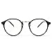 Happy Store CN65 Vintage Inspired Metal Bridge Round UV400 Clear Lens Glasses for Men and Women, Glossy Black
