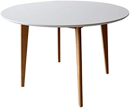 KALRTO Simple White Oak Coffee Table, Modern Solid Wood Dining Table, Home High-end Round Desk, Multi-function Dining Table