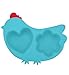 Innobaby Din Din Smart Silicone Chicken Steamer with Lid for Children, Blue (SIL-CKS01)