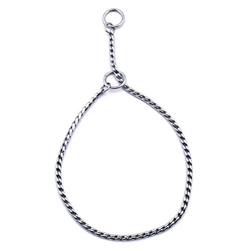 SGODA Silver Dog Chain Collar Choke Pet Training Snake Collar with Heavy Links, 22 in, 4 mm - //medicalbooks.filipinodoctors.org