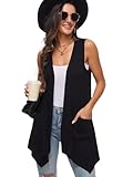 Moss Rose Women's Sleeveless Cardigan Vest Draped