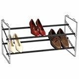Household Essentials 2104 Chrome Friction 2-Shelf Shoe-Storage Unit