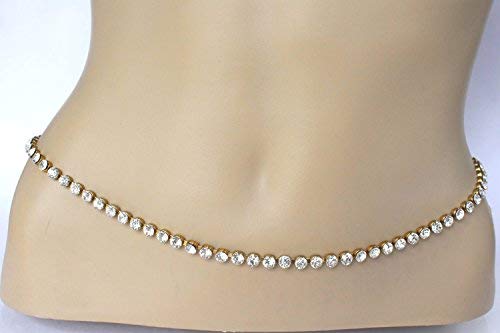 Glamorous Collection Gold Crystal Metal 