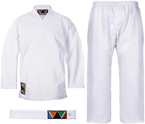 WSULMENG Sports Karate Uniform for Kids and Adults Lightweight Student Karate Gi Martial Arts Uniform with Belt
