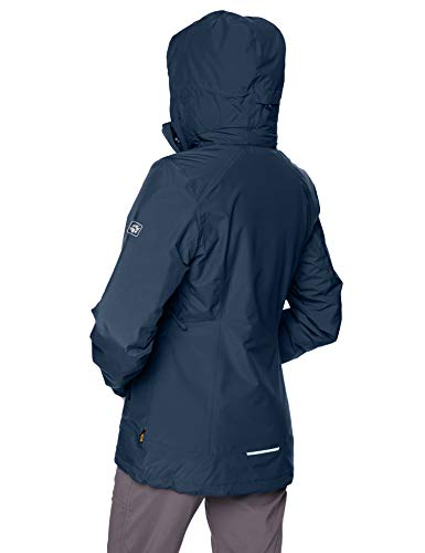 Jack Wolfskin Women's Karelia Trail Waterproof Insulated Rain Jacket, Midnight Blue, XX-Large