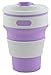 AvaLeisure Collapsible Coffee Mug – a Foldable 12oz Drinking Cup with Lid for Water, Coffee, Tea, Soft Drinks, Ideal for Camping, Travel, Hiking, Picnic, Lunch (Lilac)